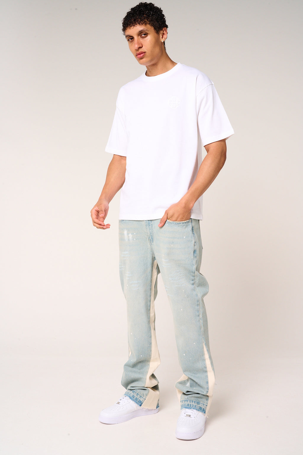 Karim Embossed Logo T Shirt White