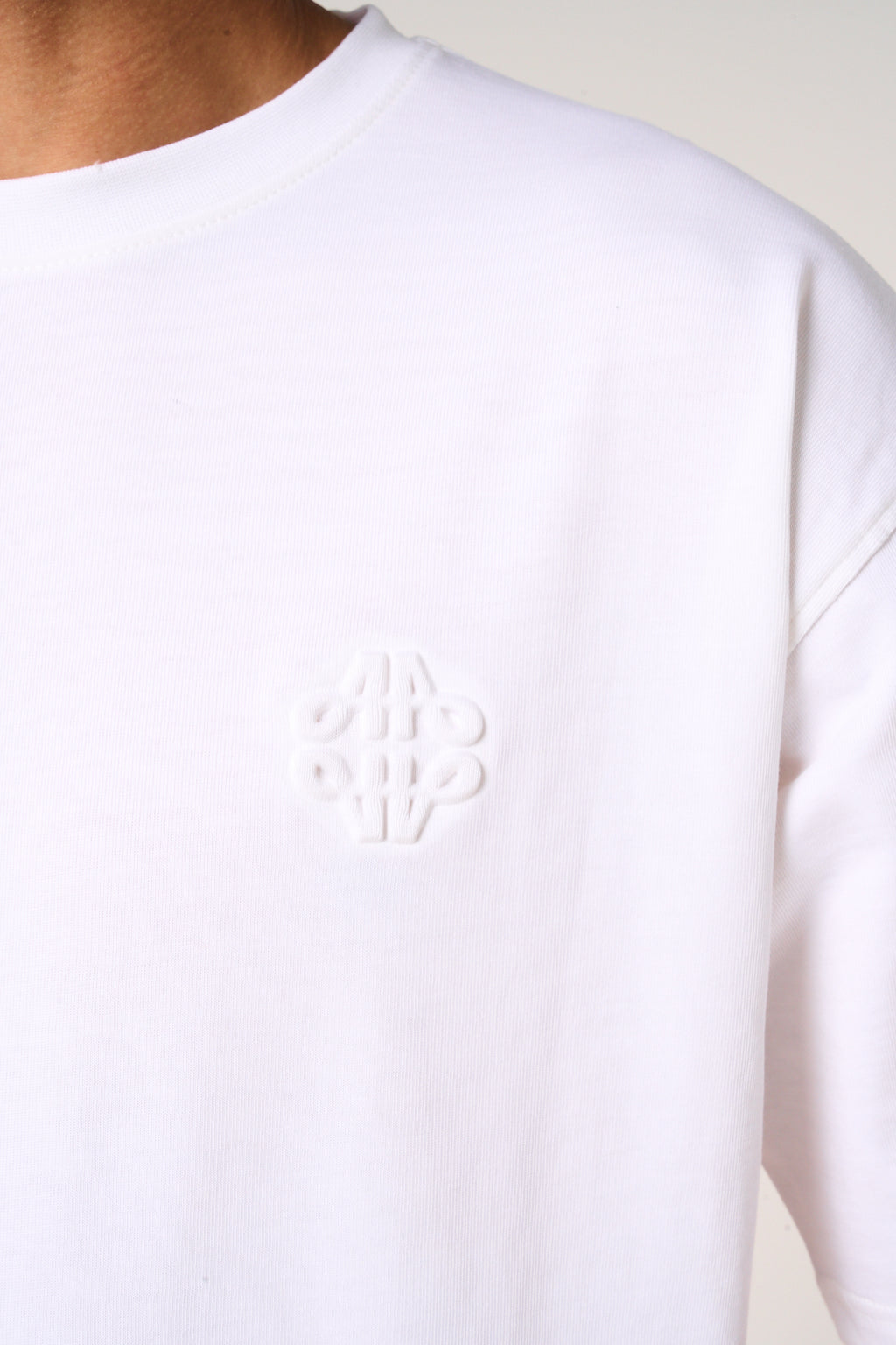Karim Embossed Logo T Shirt White