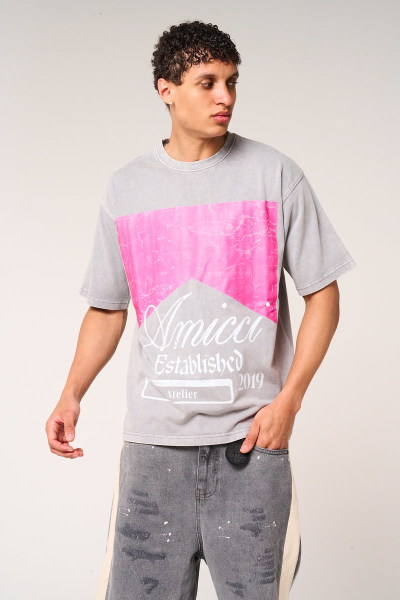 Rimini Graphic T Shirt Grey