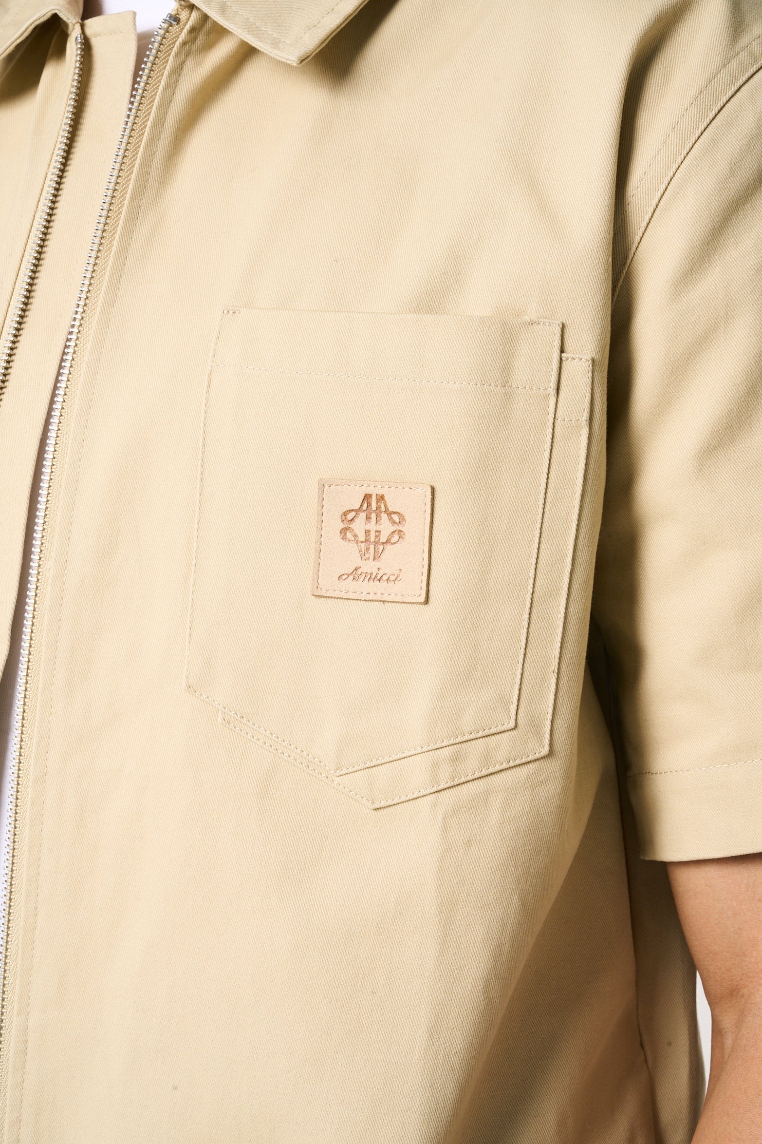 Ornell Cotton Twill Overshirt Beige