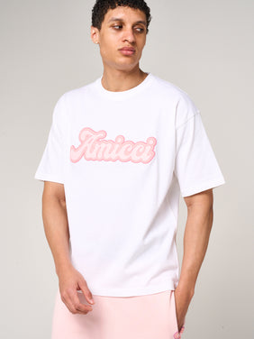 Rachid Logo Printed T Shirt Pink