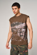 Outlaw mouwloze grafische top