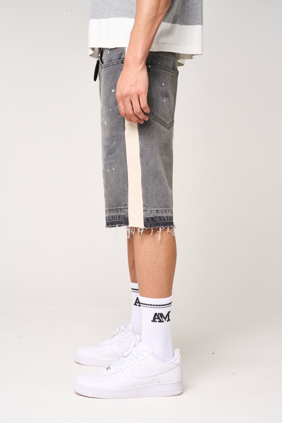 Maranello Grey Denim Shorts