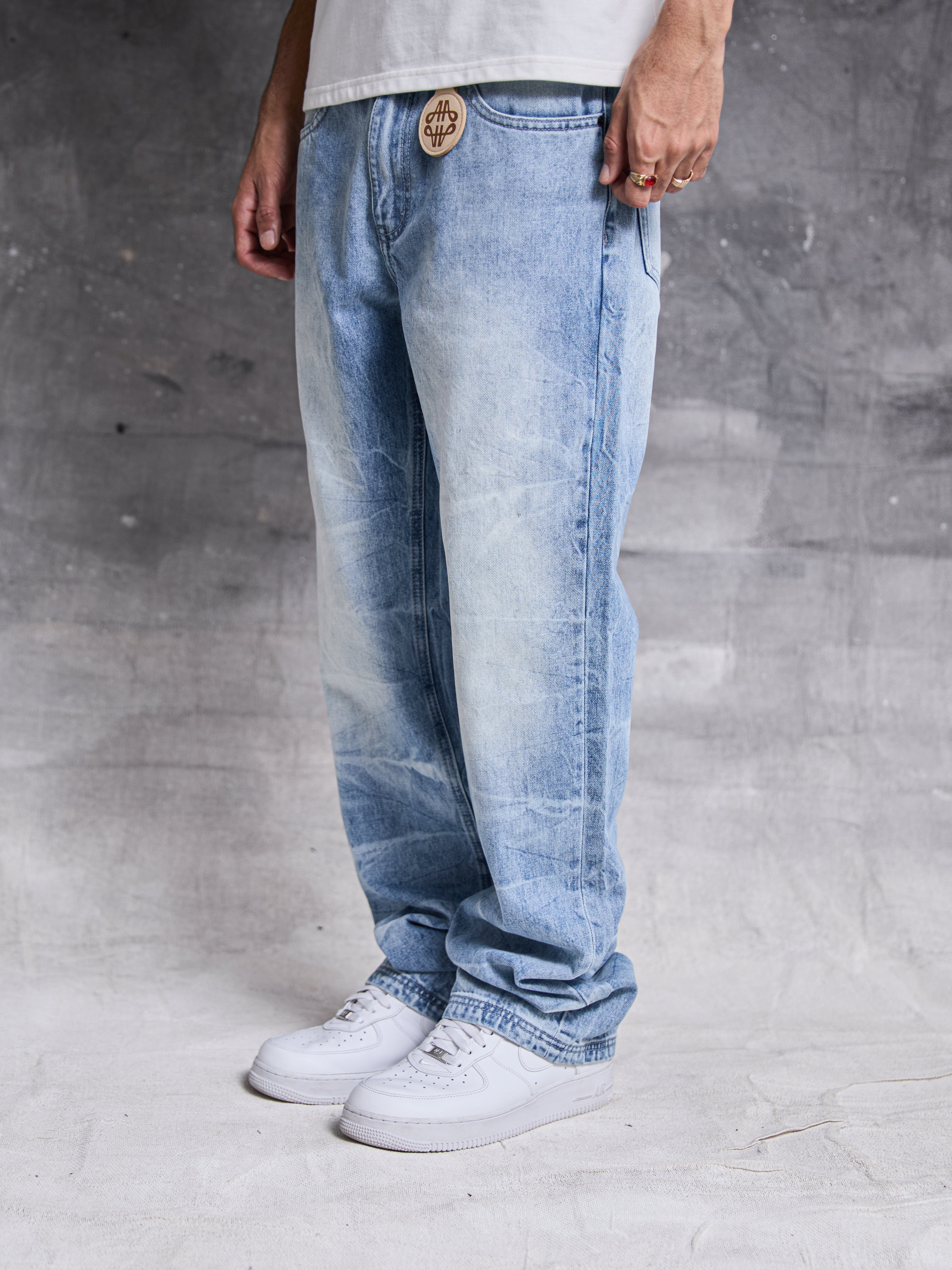 Jeans en denim flare bleu clair Sienna