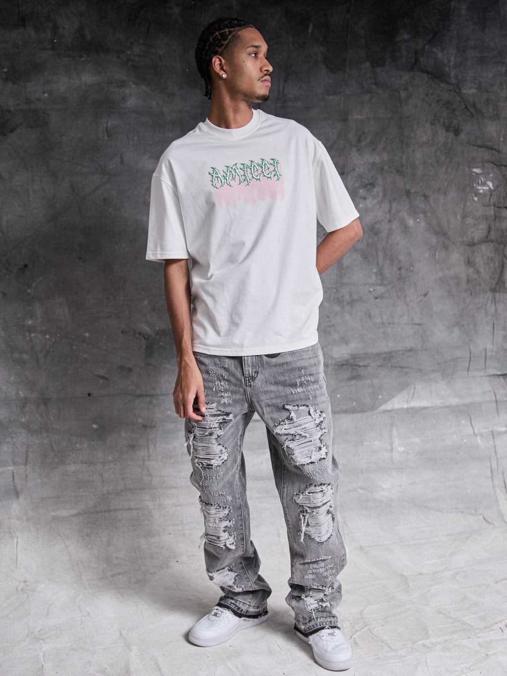 Jean en denim lavé gris Sarrona