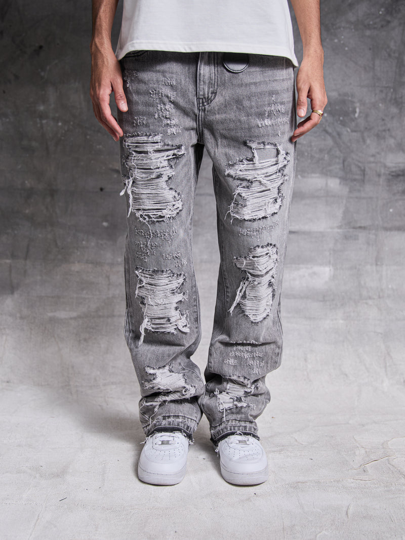 Jean en denim lavé gris Sarrona