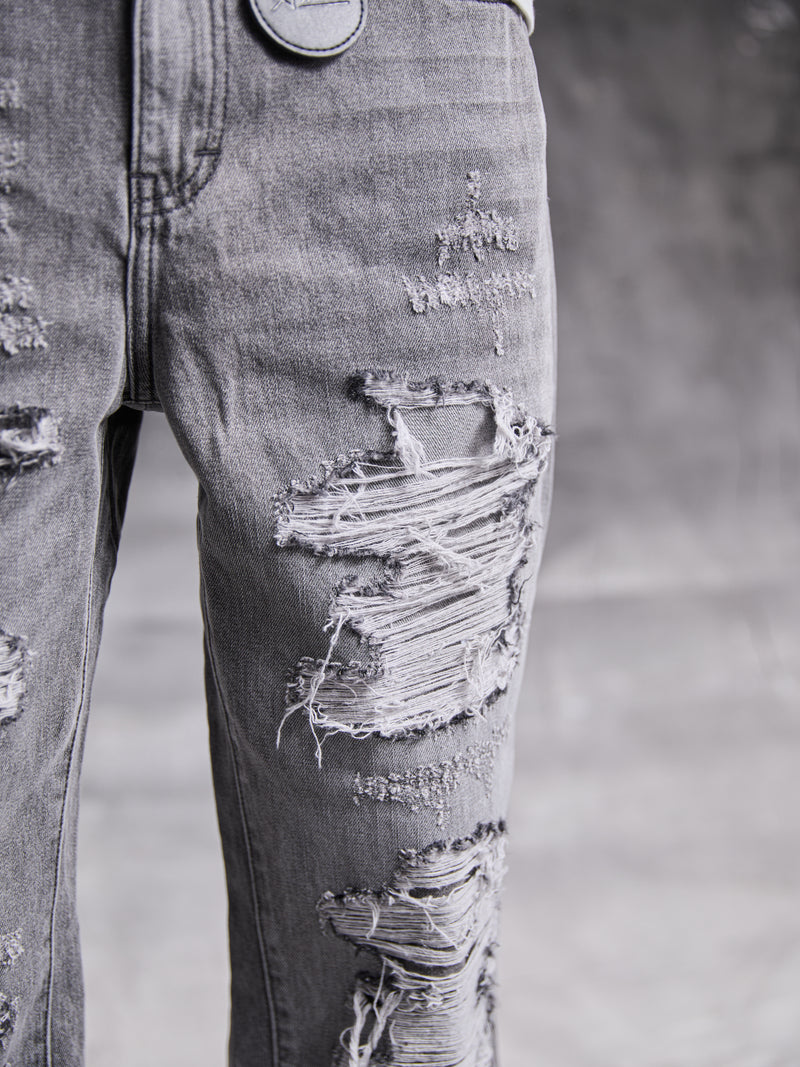 Jean en denim lavé gris Sarrona