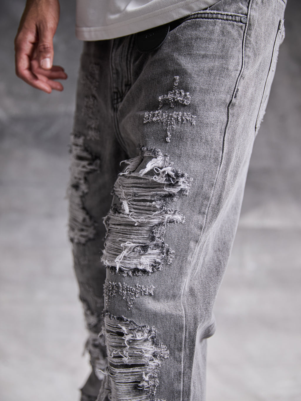 Jean en denim lavé gris Sarrona