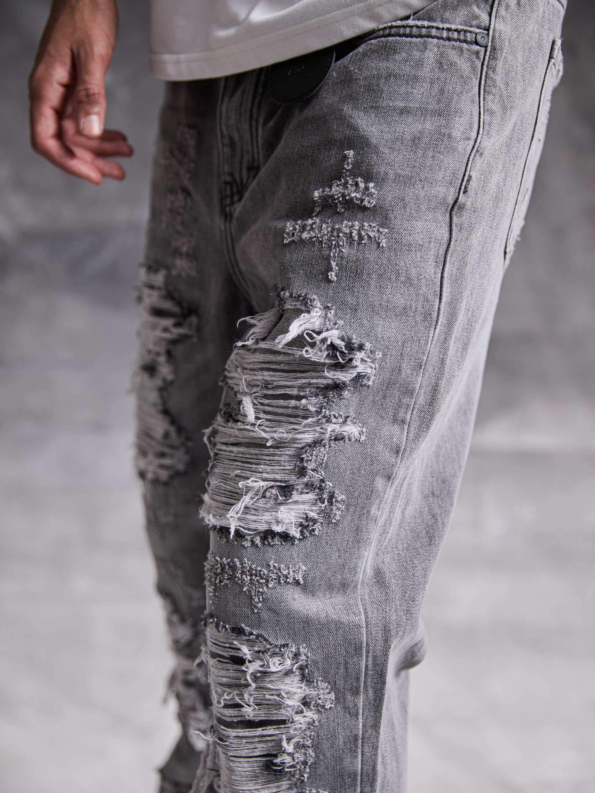 Sarrona Grijs Gewassen Denim Jeans
