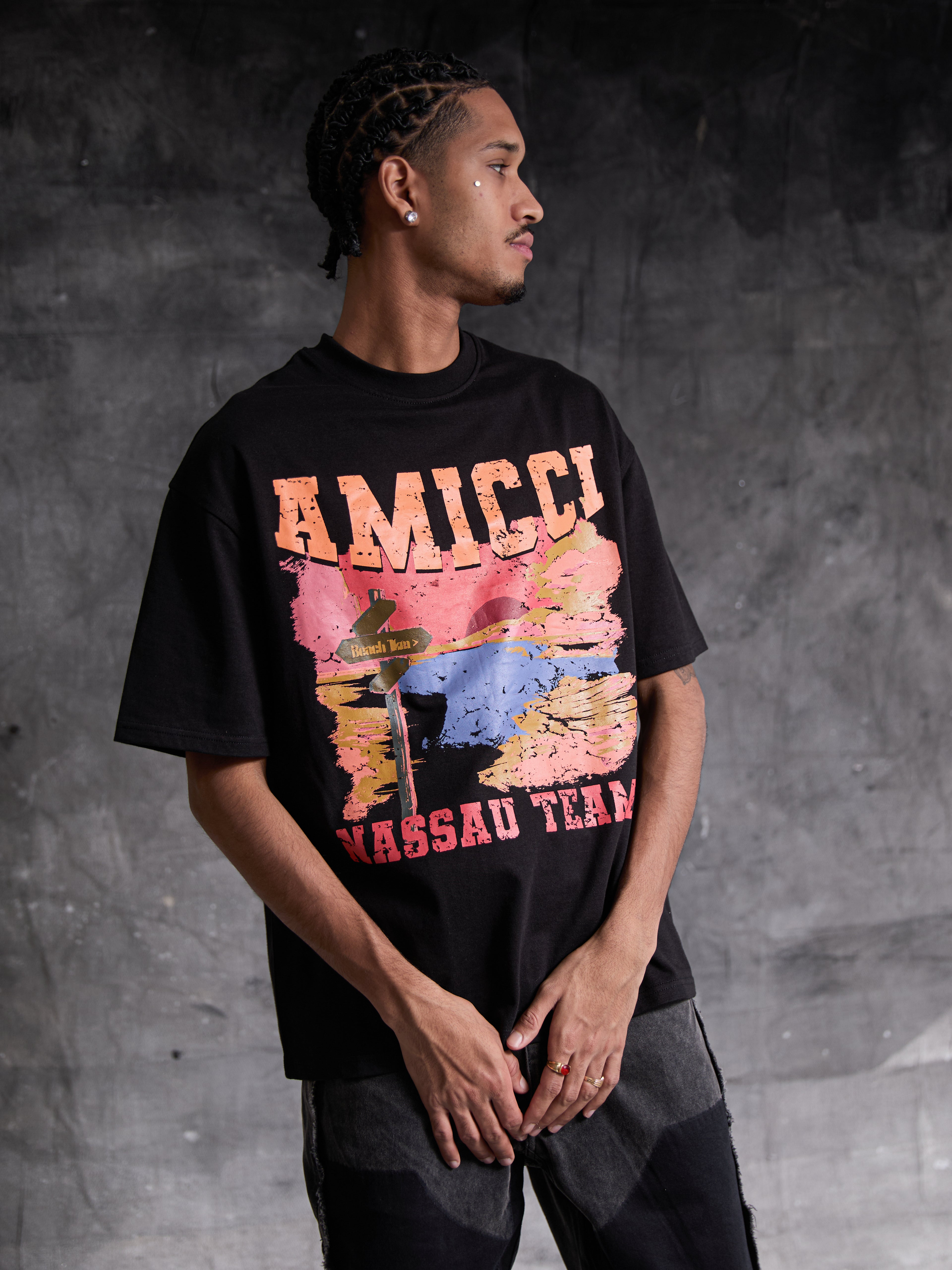 T-shirt noir Nassau
