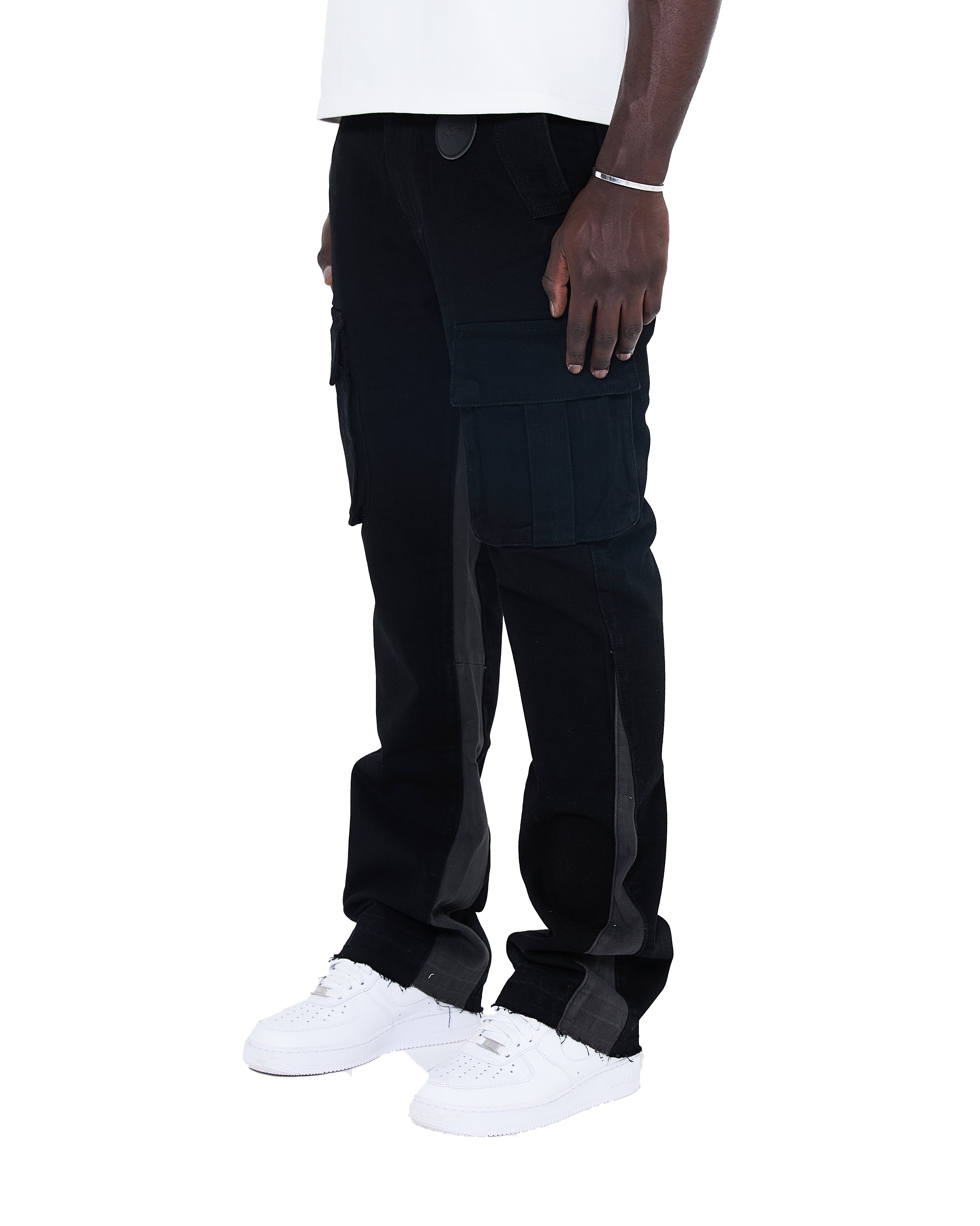 Pantalon cargo Renzo Flare noir