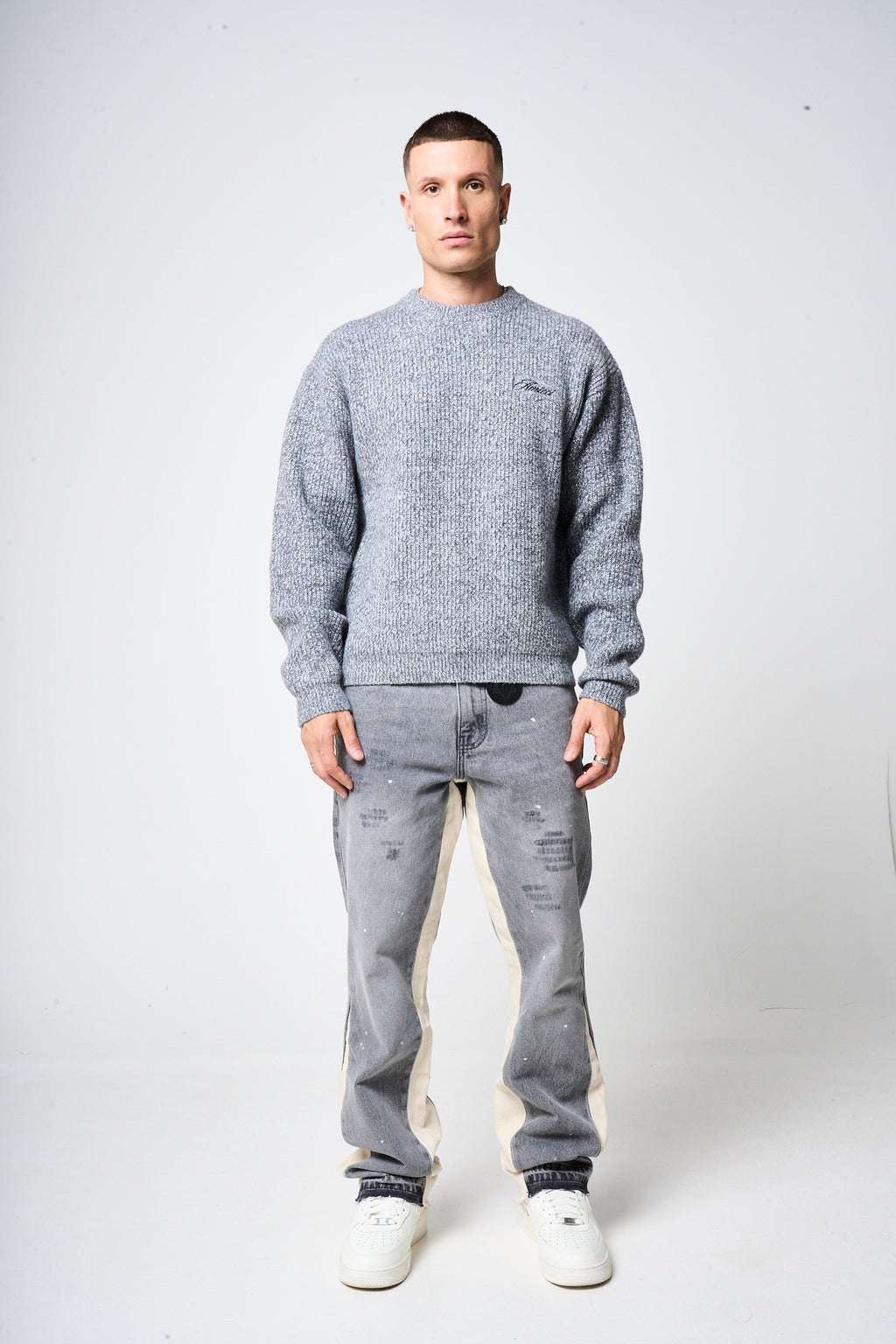 Liberta Grey Heavy Knitted Sweatshirt