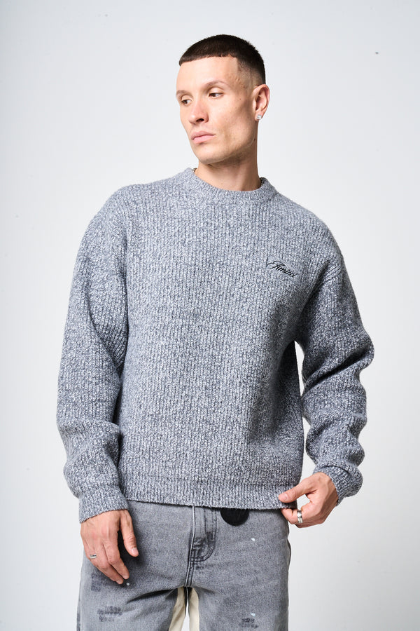 Liberta Grey Heavy Knitted Sweatshirt