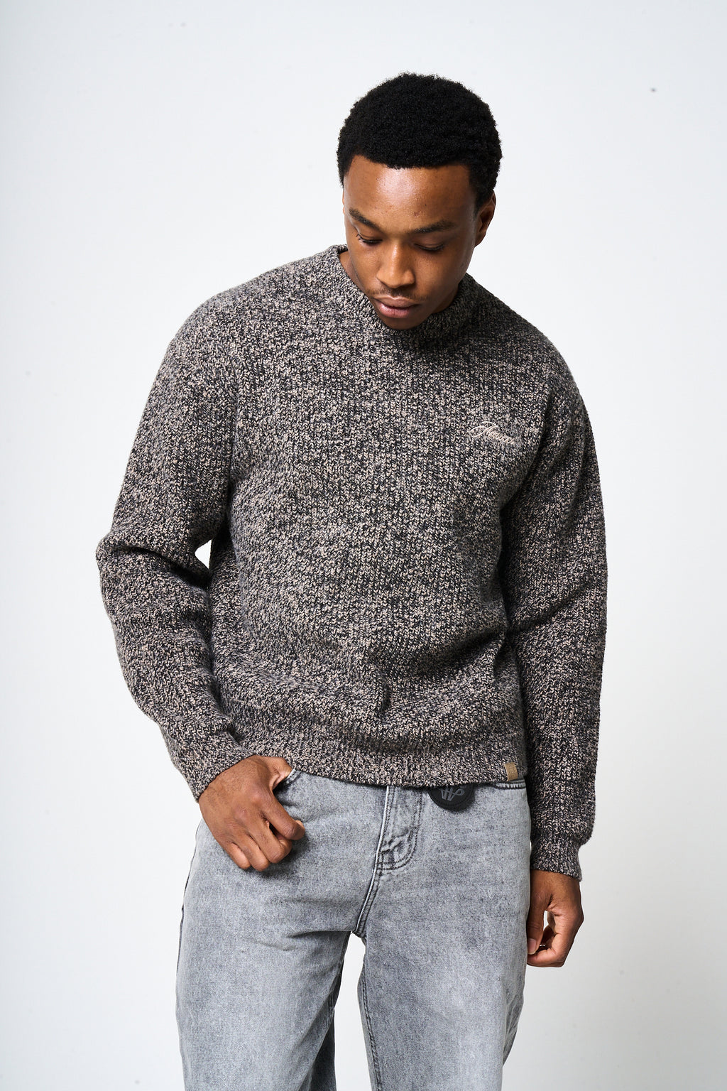 Liberta Brown Heavy Knitted Sweatshirt