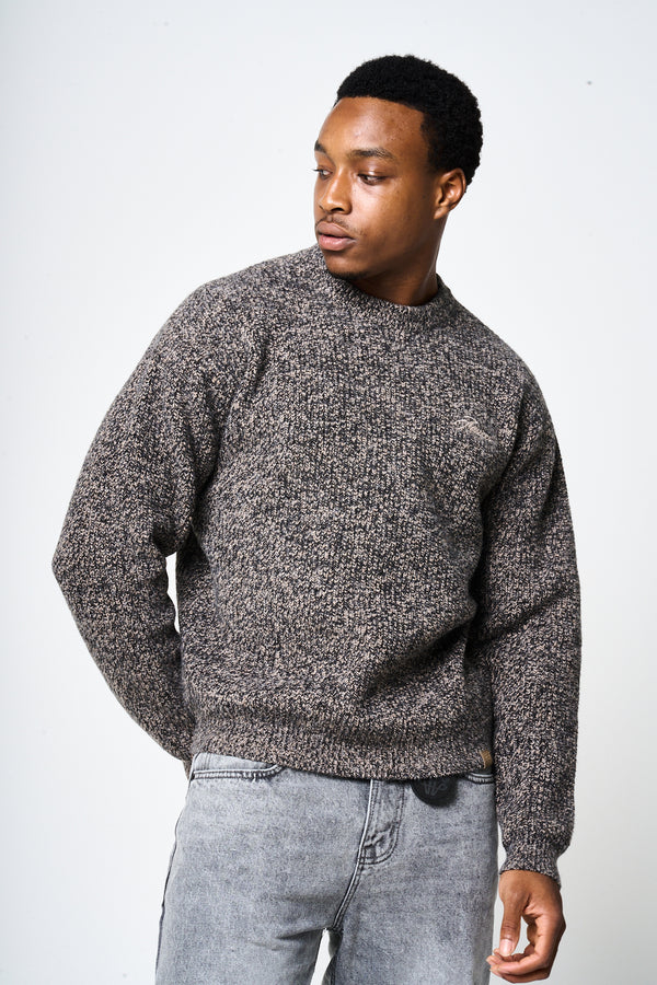 Liberta Brown Heavy Knitted Sweatshirt
