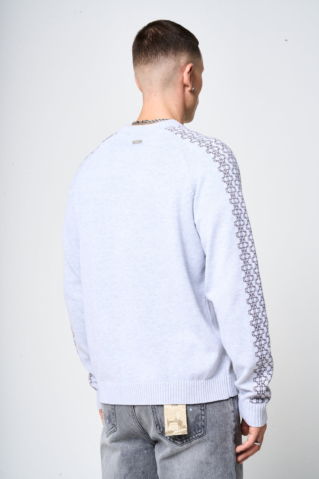 Trento Grey Logo Knitted Sweatshirt