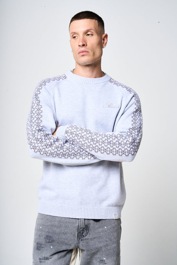 Trento Grey Logo Knitted Sweatshirt