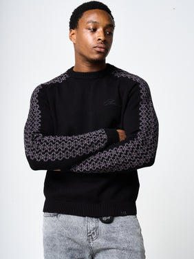 Trento Black Logo Knitted Sweatshirt