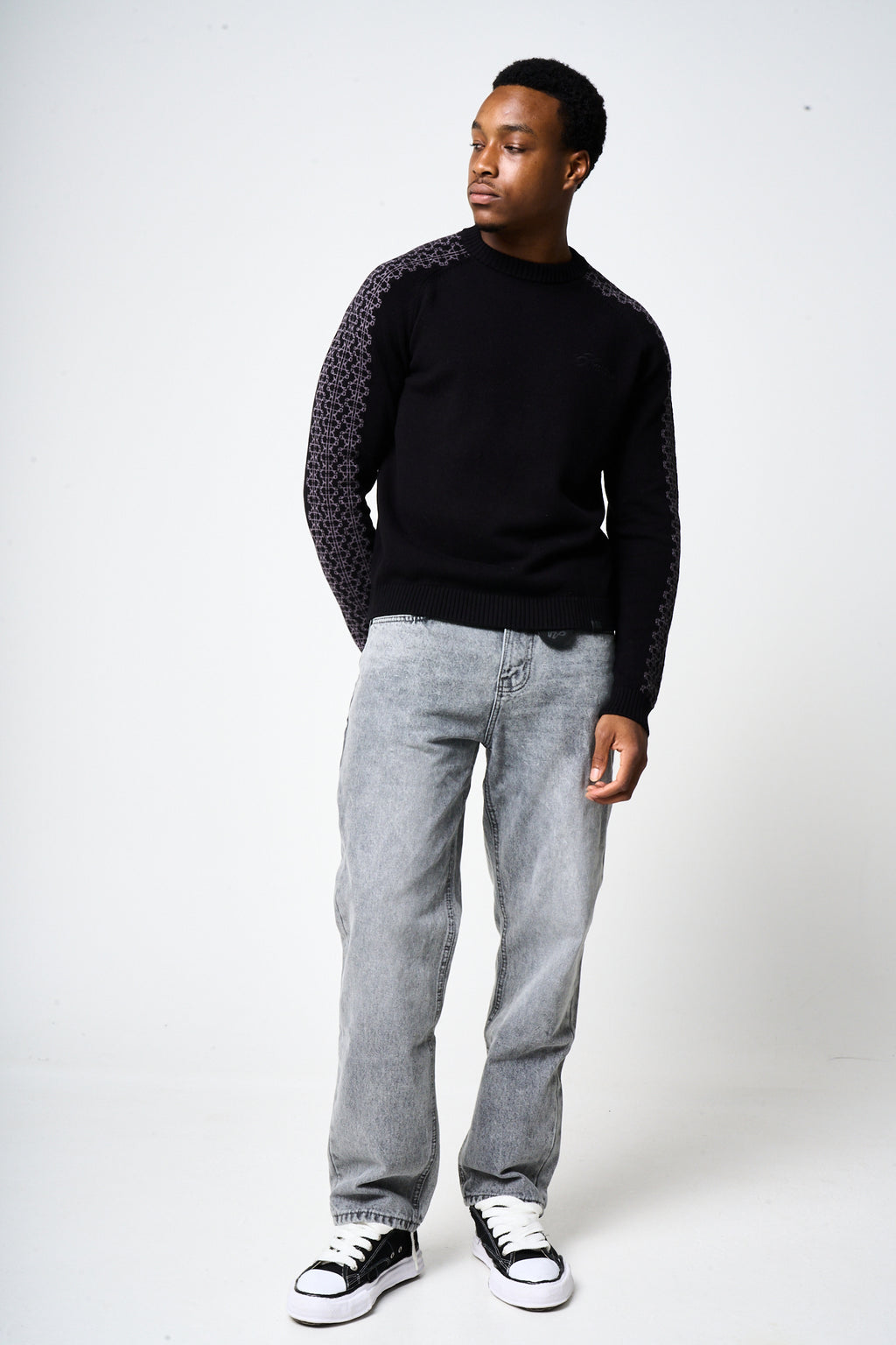 Trento Black Logo Knitted Sweatshirt