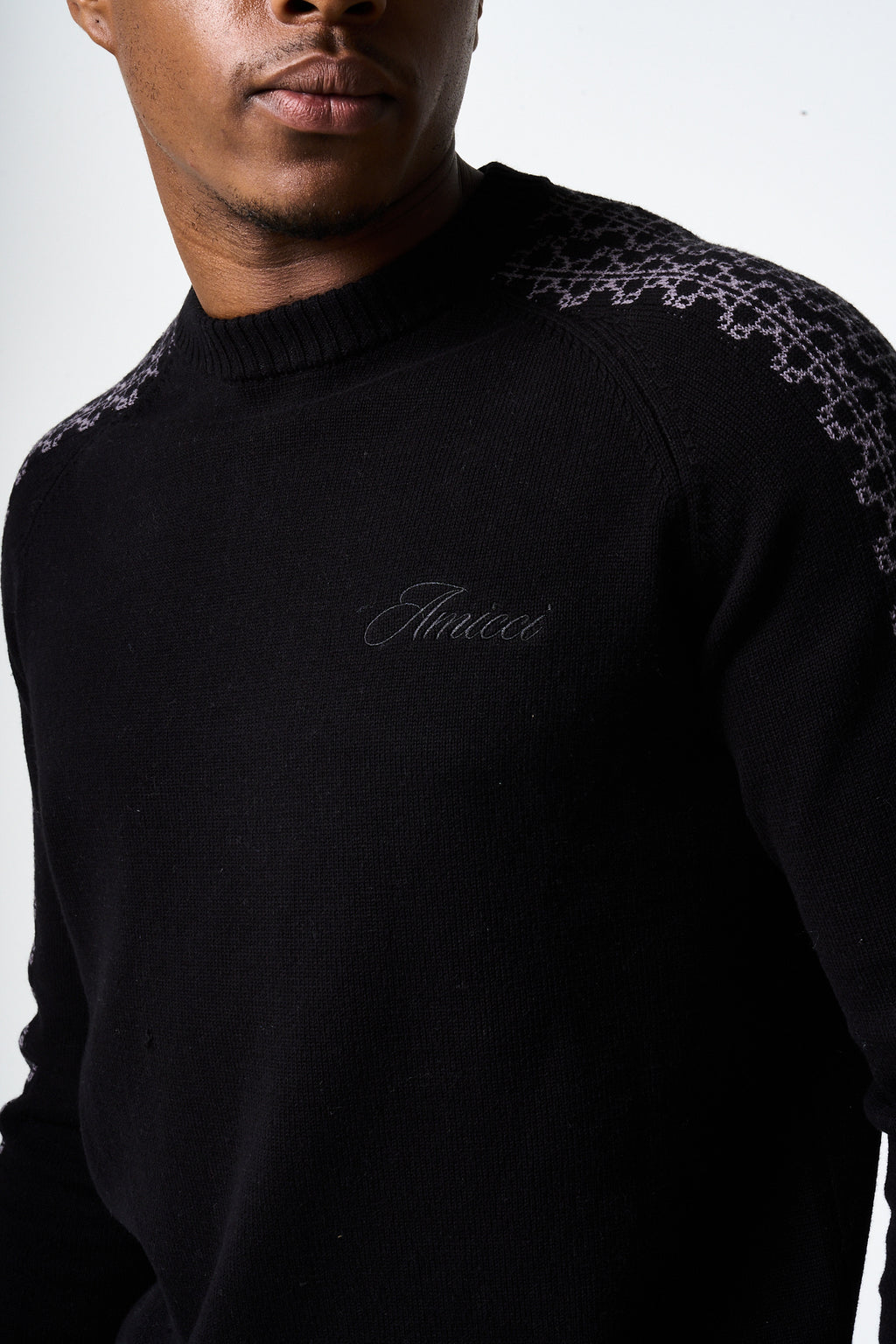 Trento Black Logo Knitted Sweatshirt