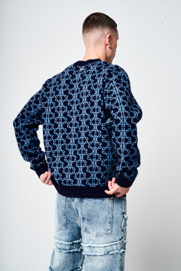 Pasquale Navy Knitted Sweatshirt