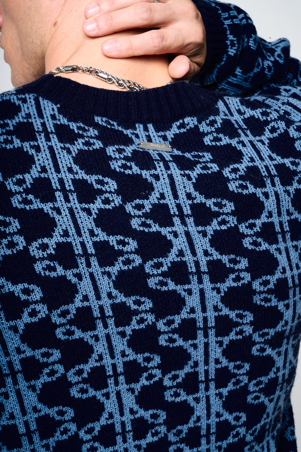 Pasquale Navy Knitted Sweatshirt