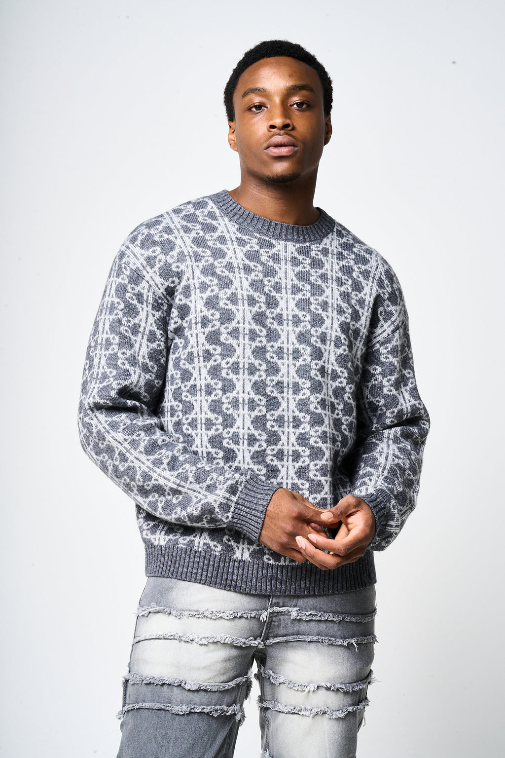 Pasquale Grey Knitted Sweatshirt