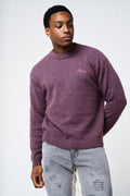 Fretta Fluffy Knit Sweatshirt Burgundy