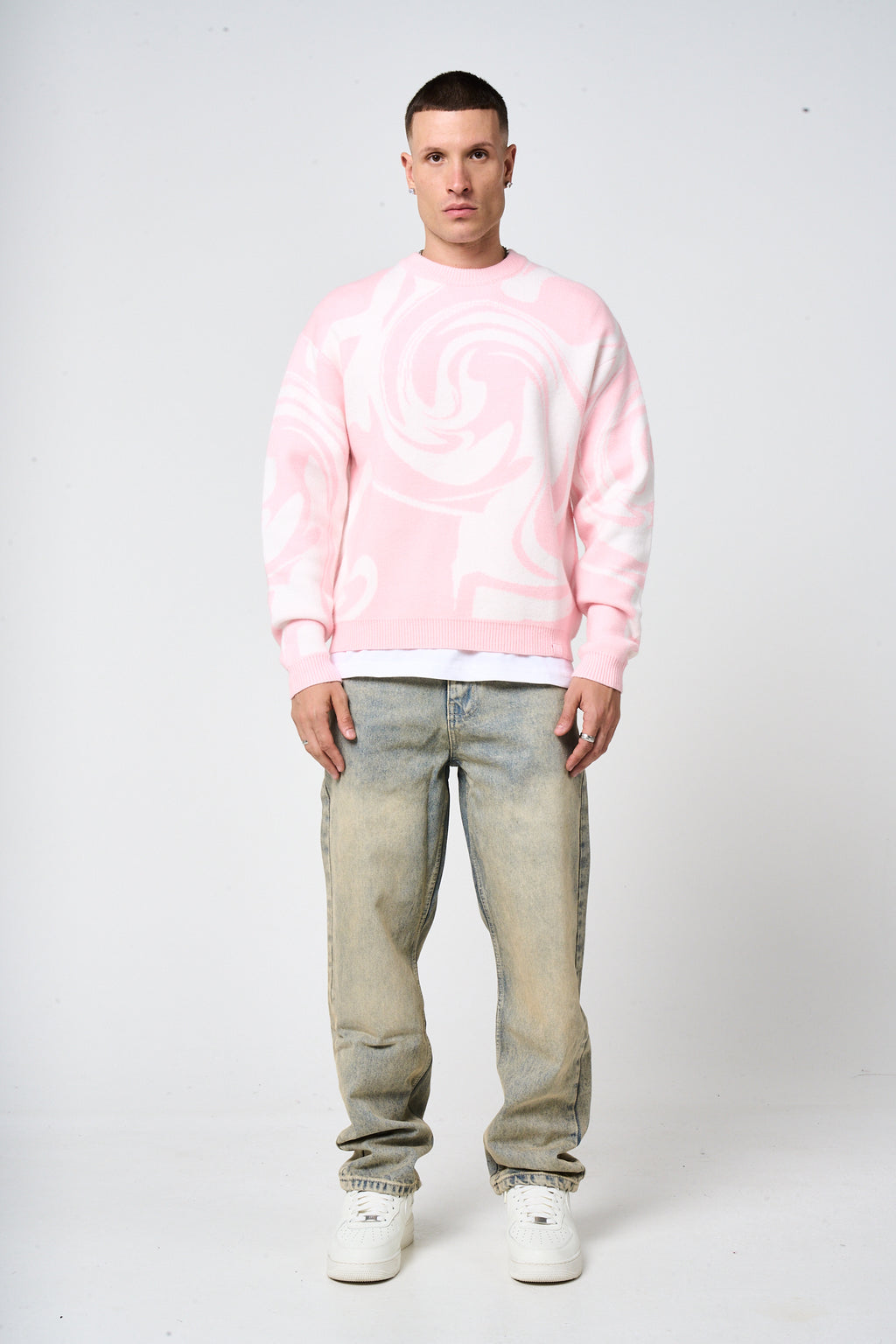 Pierce Pink Knitted Sweatshirt