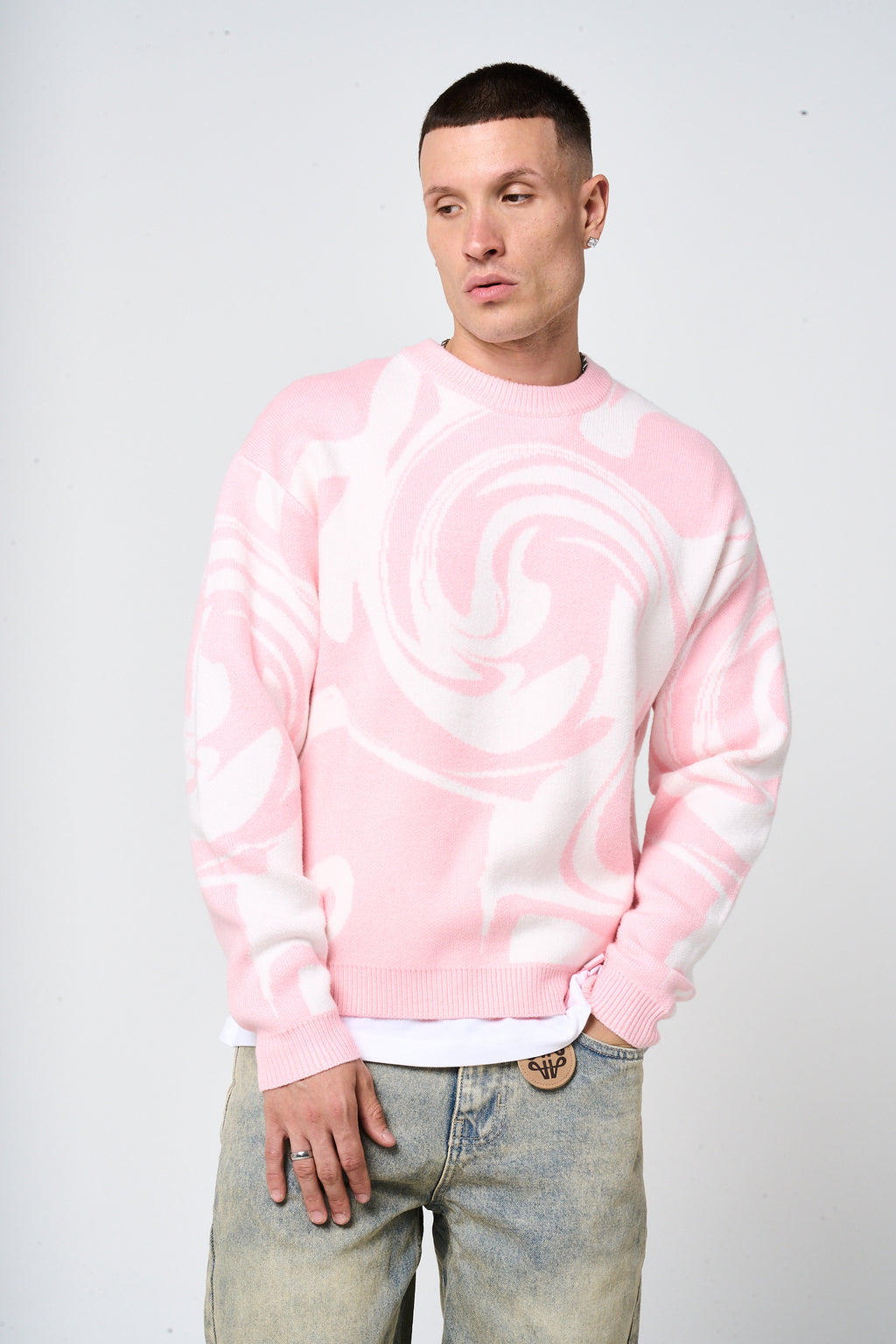 Pierce Pink Knitted Sweatshirt