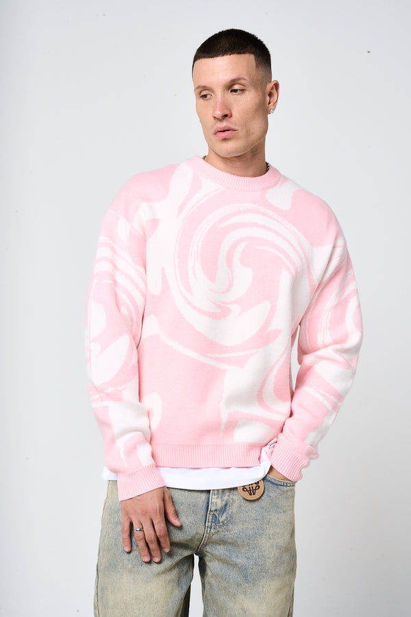Pierce Pink Knitted Sweatshirt