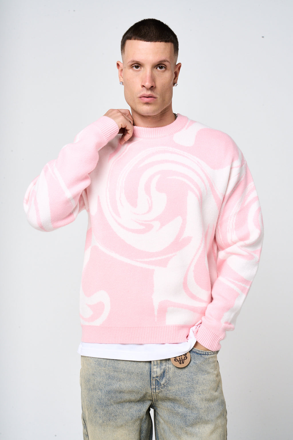 Pierce Pink Knitted Sweatshirt