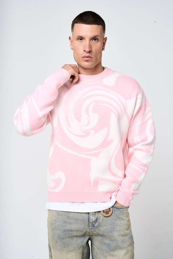 Pierce Pink Knitted Sweatshirt