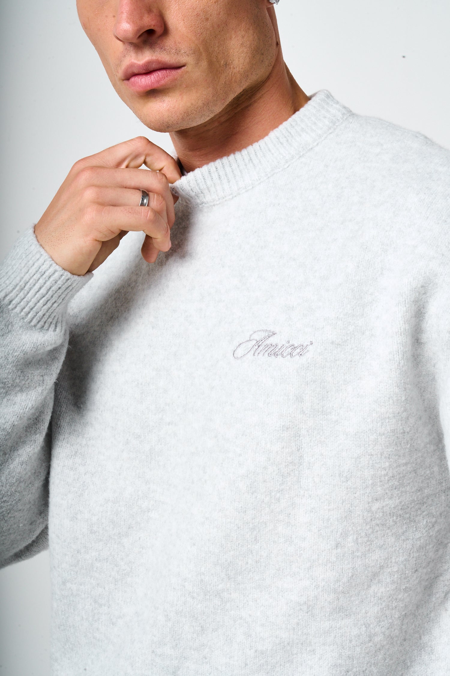 Dexter Grey Knitted Sweatshirt