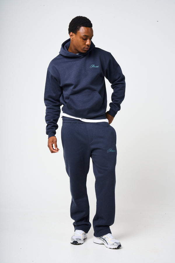 Doakes Navy Embroidery Logo Hoodie