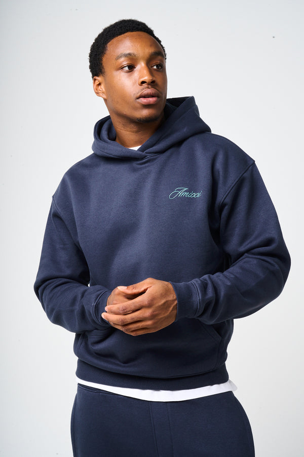 Doakes Navy Embroidery Logo Hoodie