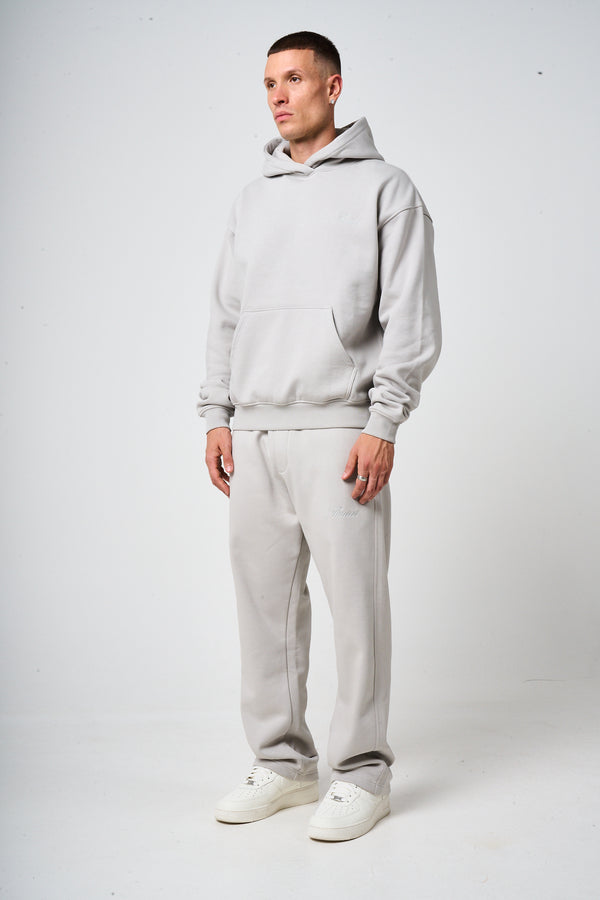 Doakes Grey Embroidery Logo Hoodie
