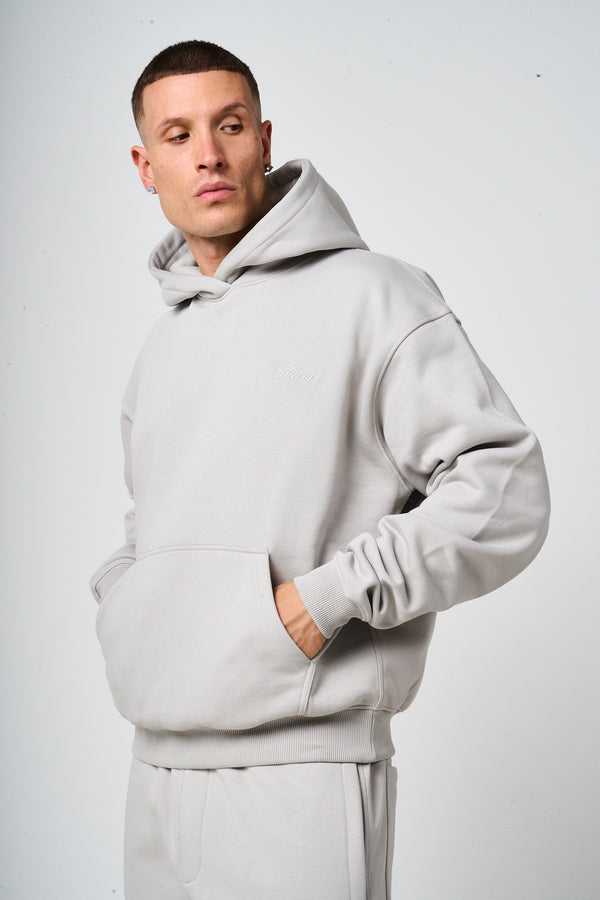 Doakes Grey Embroidery Logo Hoodie