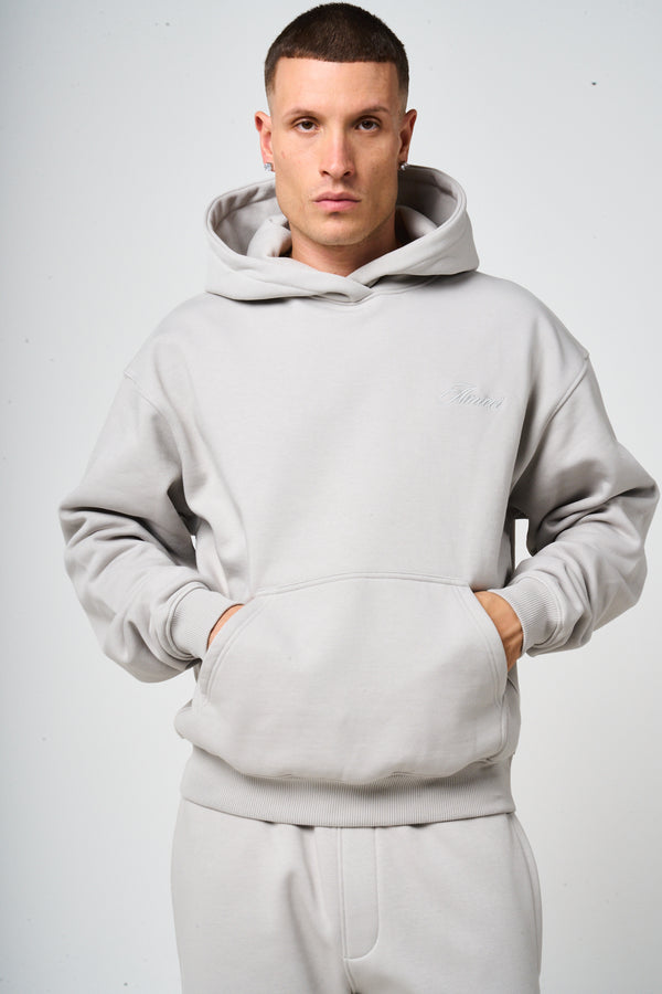 Doakes Grey Embroidery Logo Hoodie