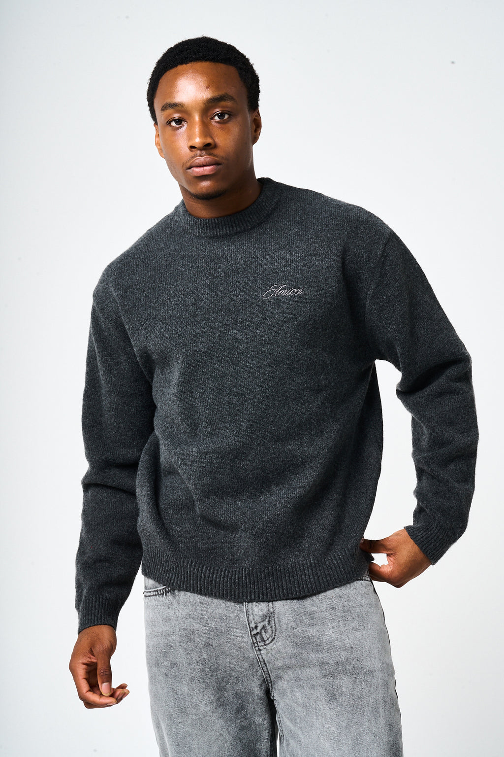 Dexter Charcoal Knitted Sweatshirt