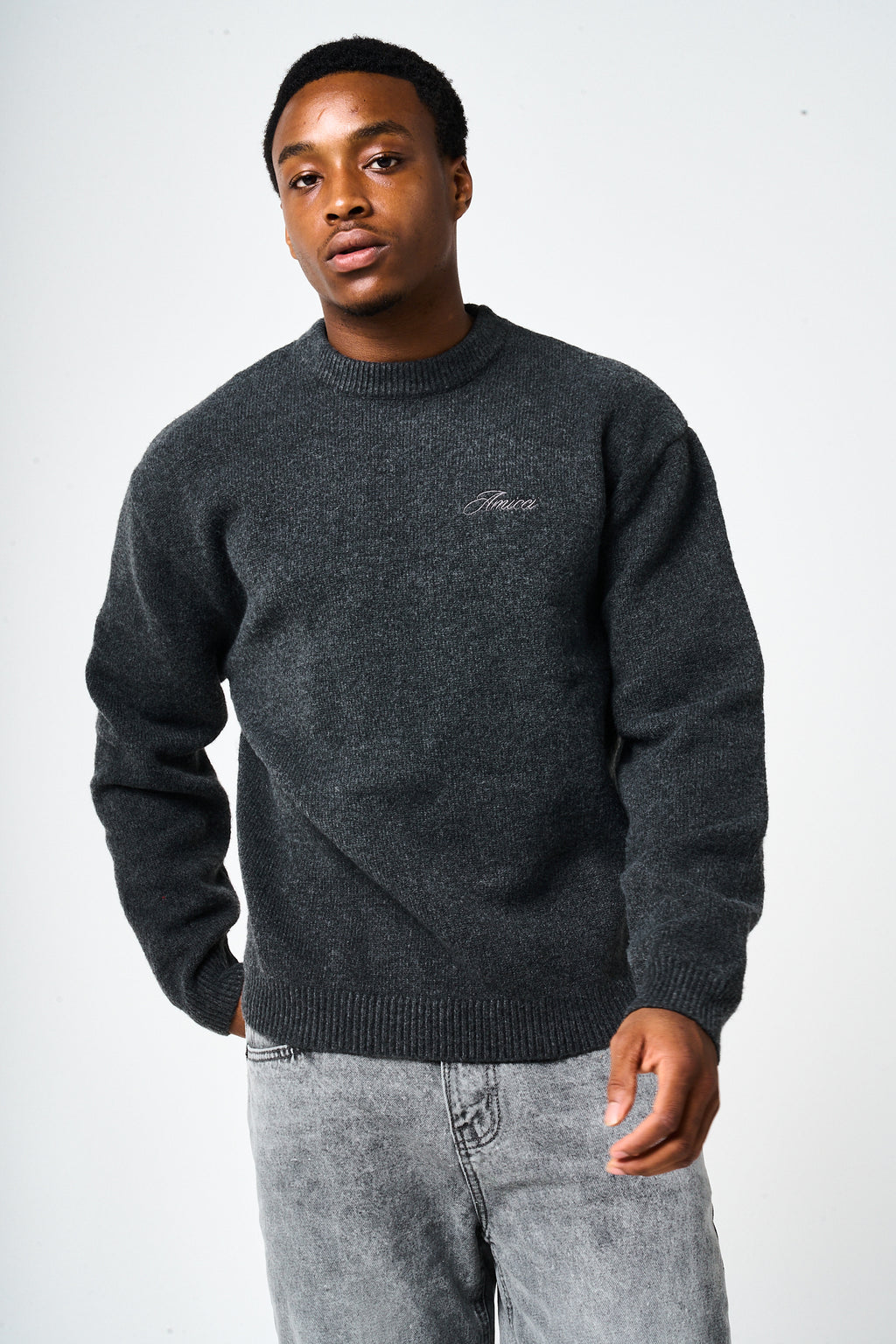 Dexter Charcoal Knitted Sweatshirt