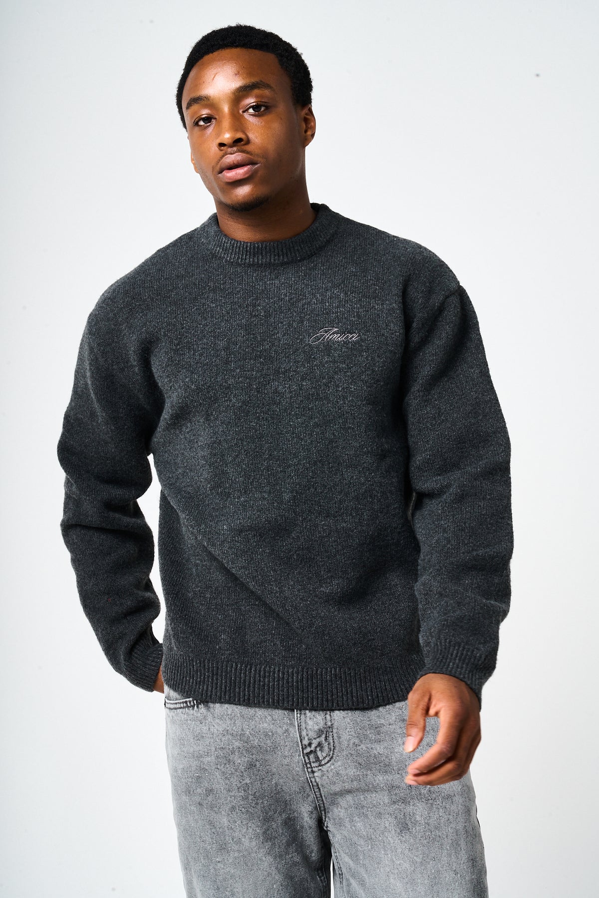 Dexter Charcoal Knitted Sweatshirt