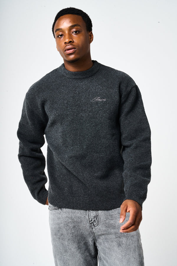 Dexter Charcoal Knitted Sweatshirt