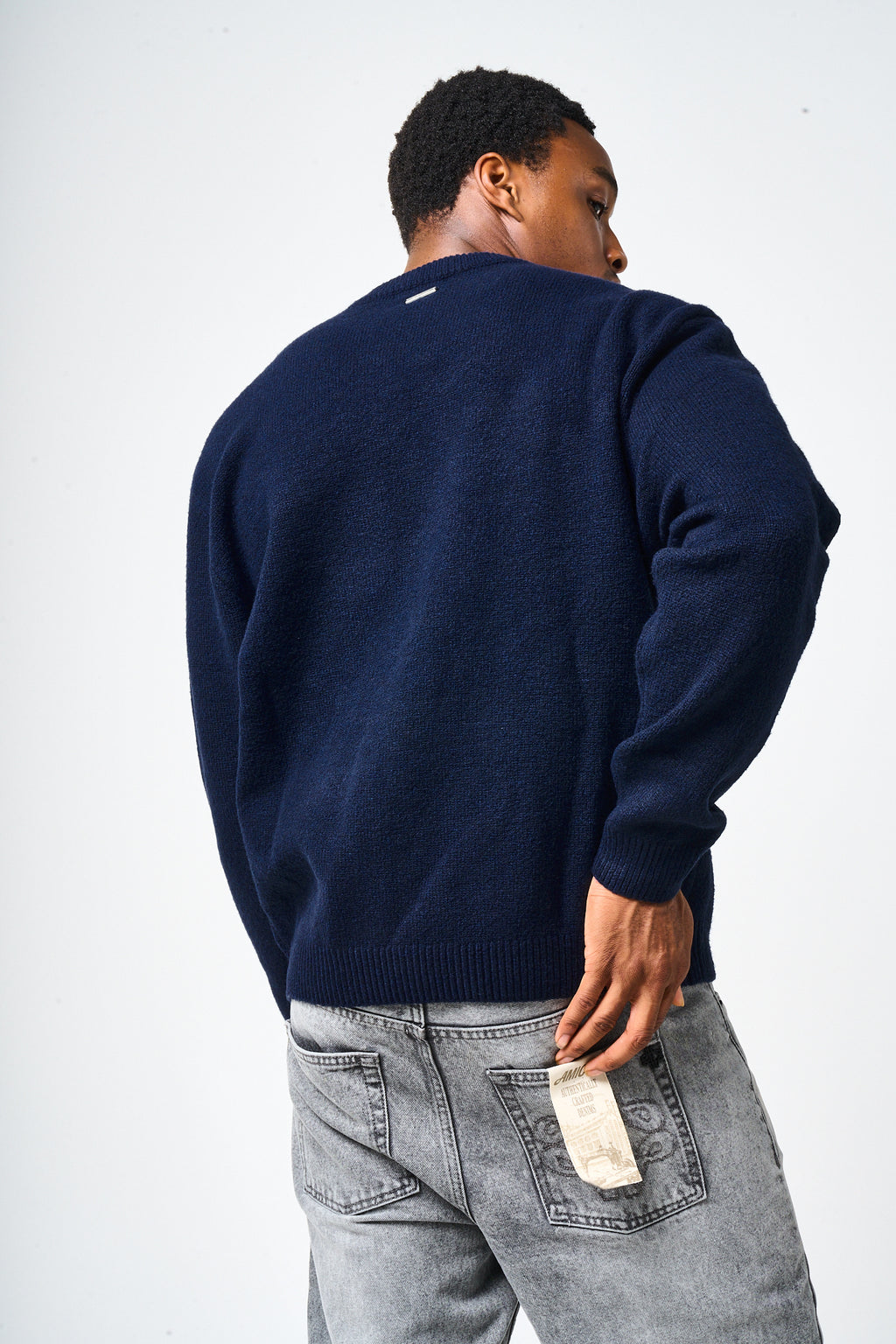 Dexter Navy Knitted Sweatshirt