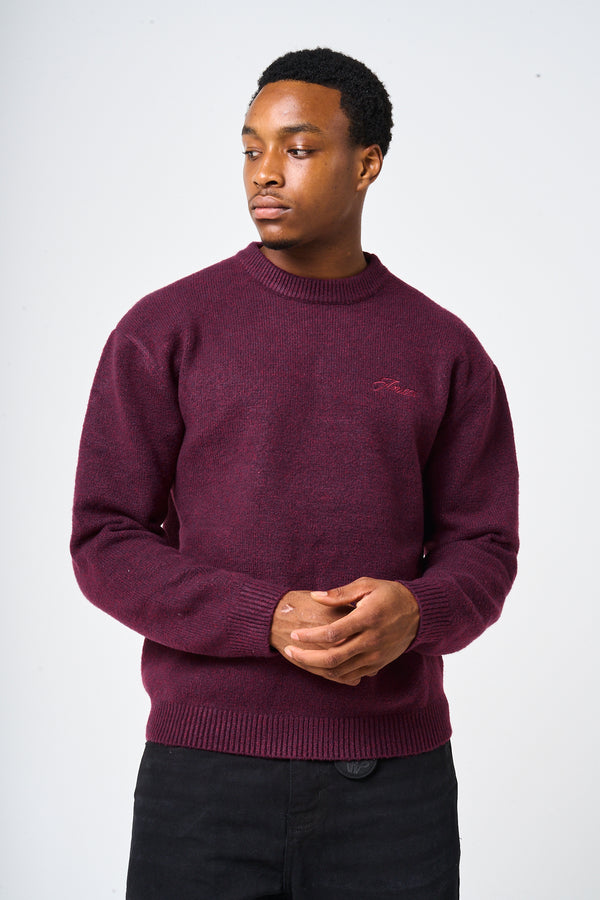 Dexter Burgundy Knitted Sweatshirt
