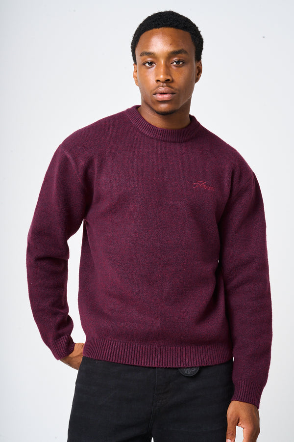 Dexter Burgundy Knitted Sweatshirt