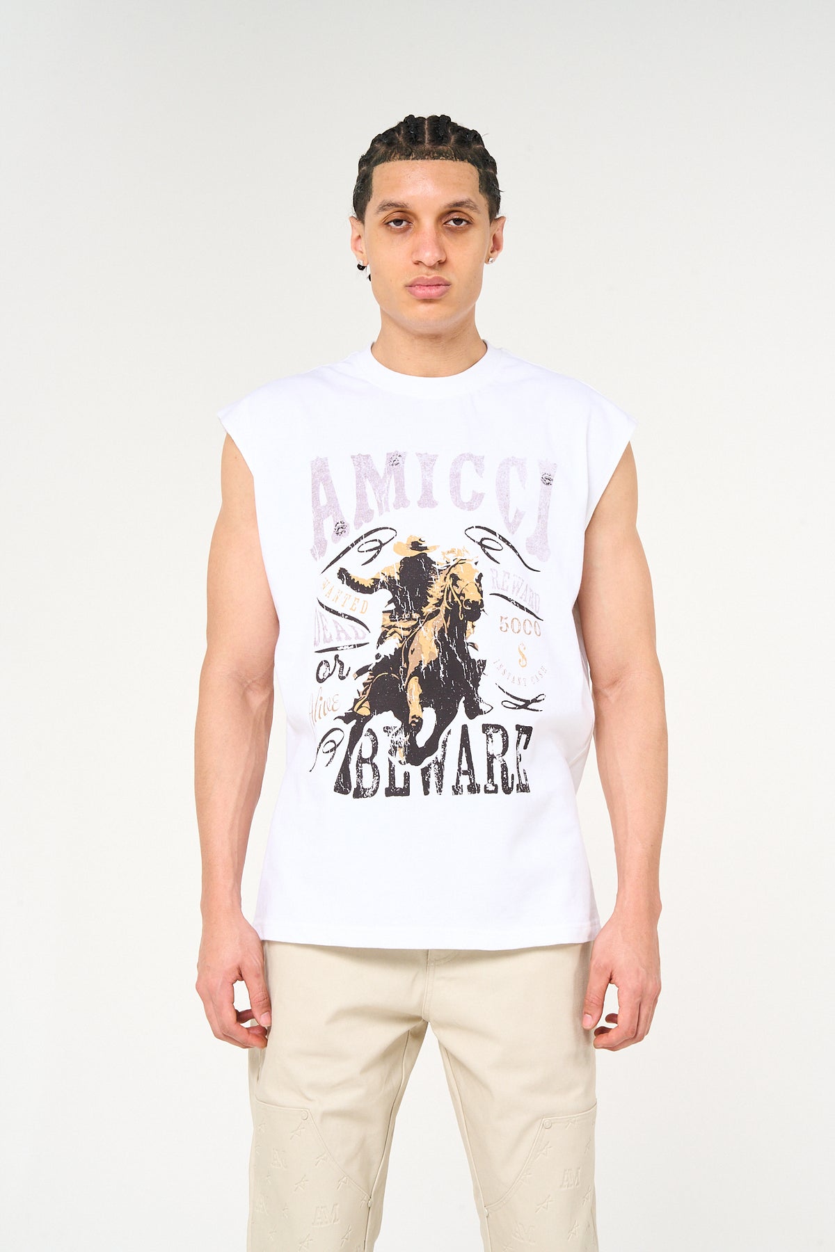 Outlaw mouwloze grafische top