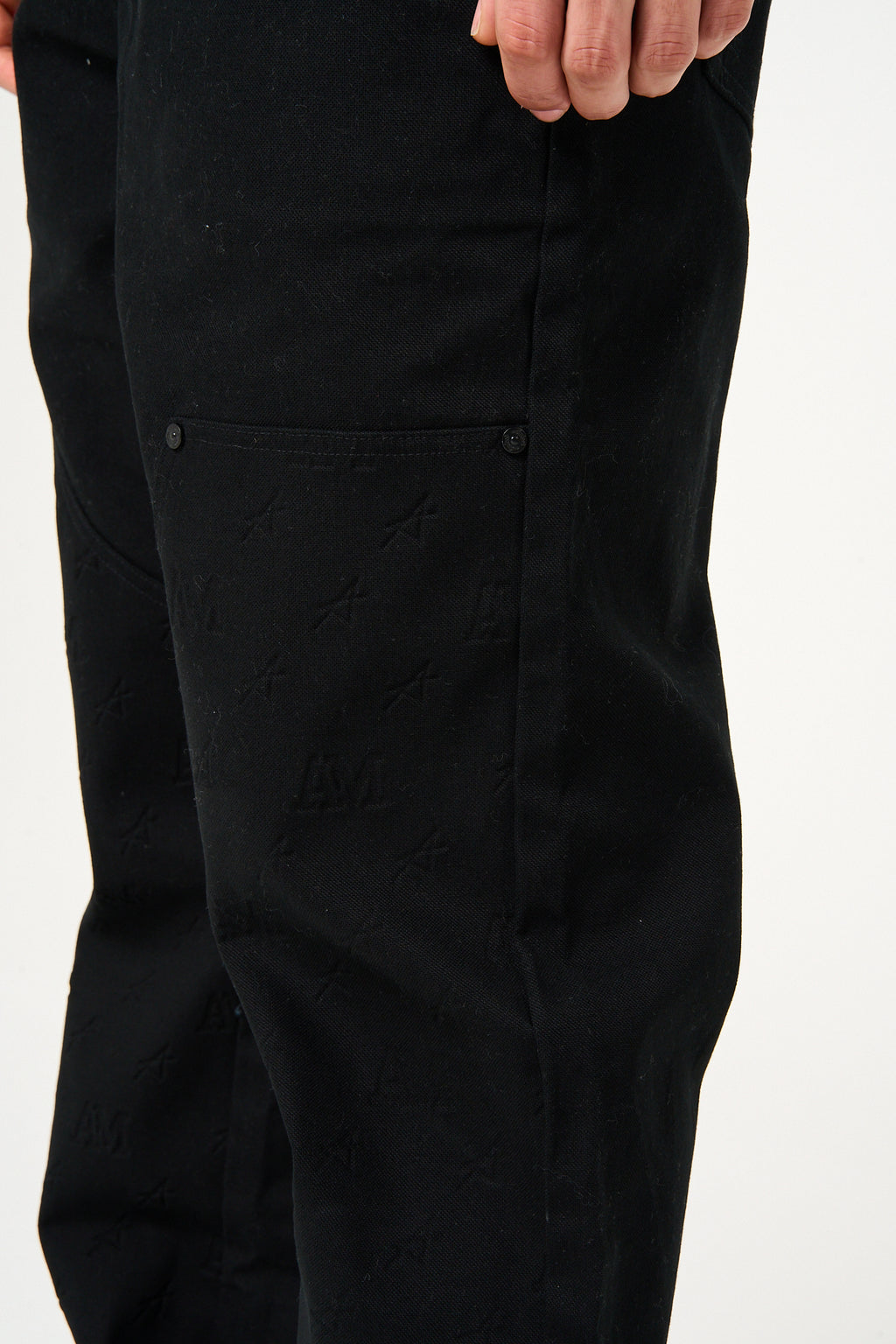 Maceo Embossed Carpenter Pants Black