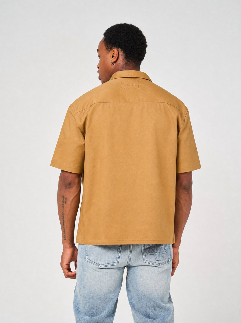 Blaise Cotton Twill Beige Shirt
