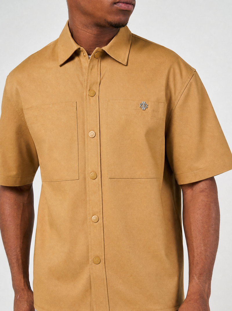 Blaise Cotton Twill Beige Shirt
